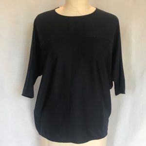 COS Sm navy 3/4 sleeve cotton top EUC
